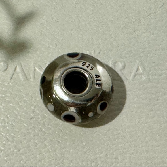 Authentic Retired Pandora White Bubbles Murano Glass Charm - Picture 11 of 12